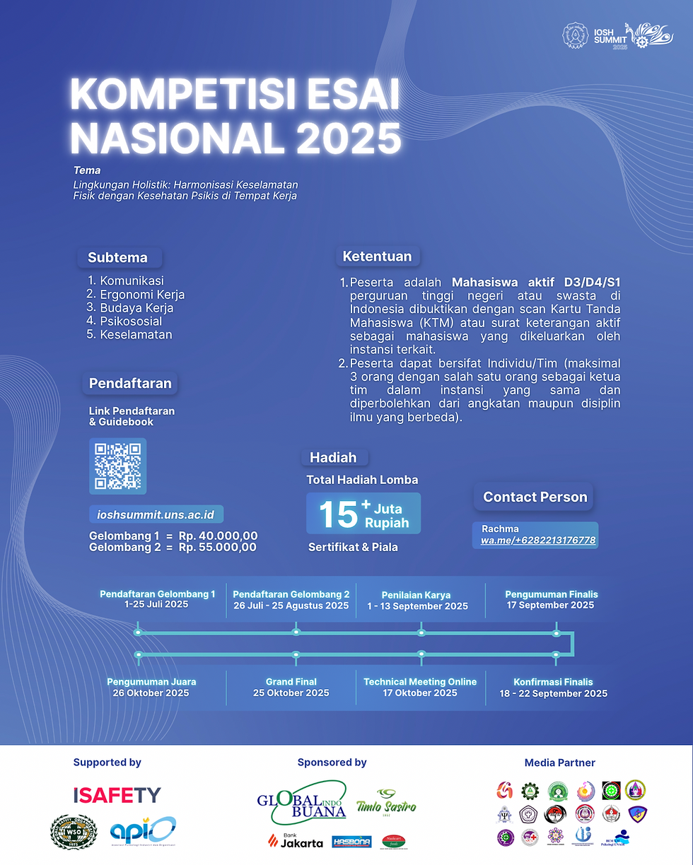 NATIONAL ESSAY COMPETITION OCCUPATIONAL SAFETY AND HEALTH SUMMIT 2025