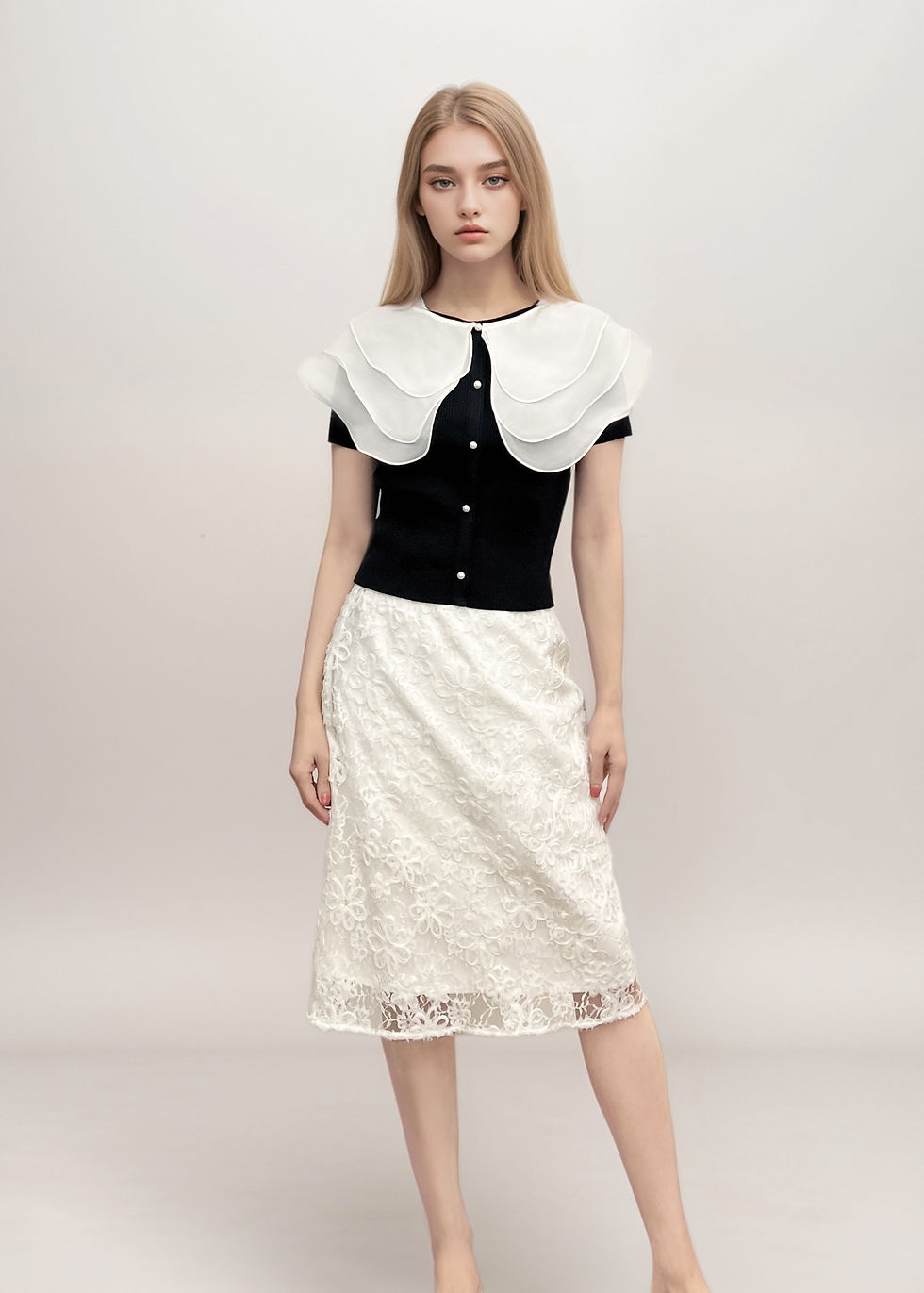 Thumbnail: 3D flower mesh skirt