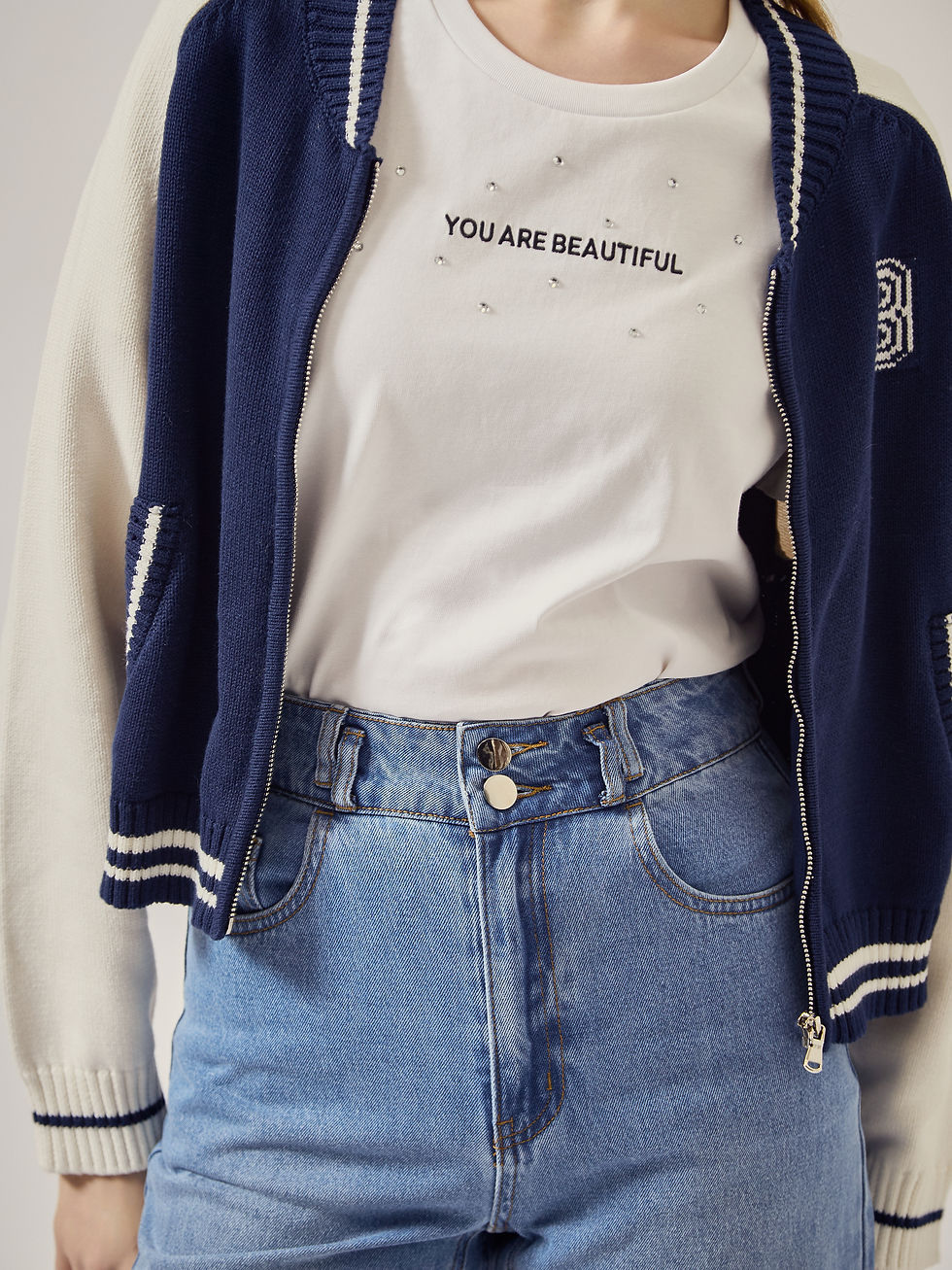 Thumbnail: Knitted varsity jacket