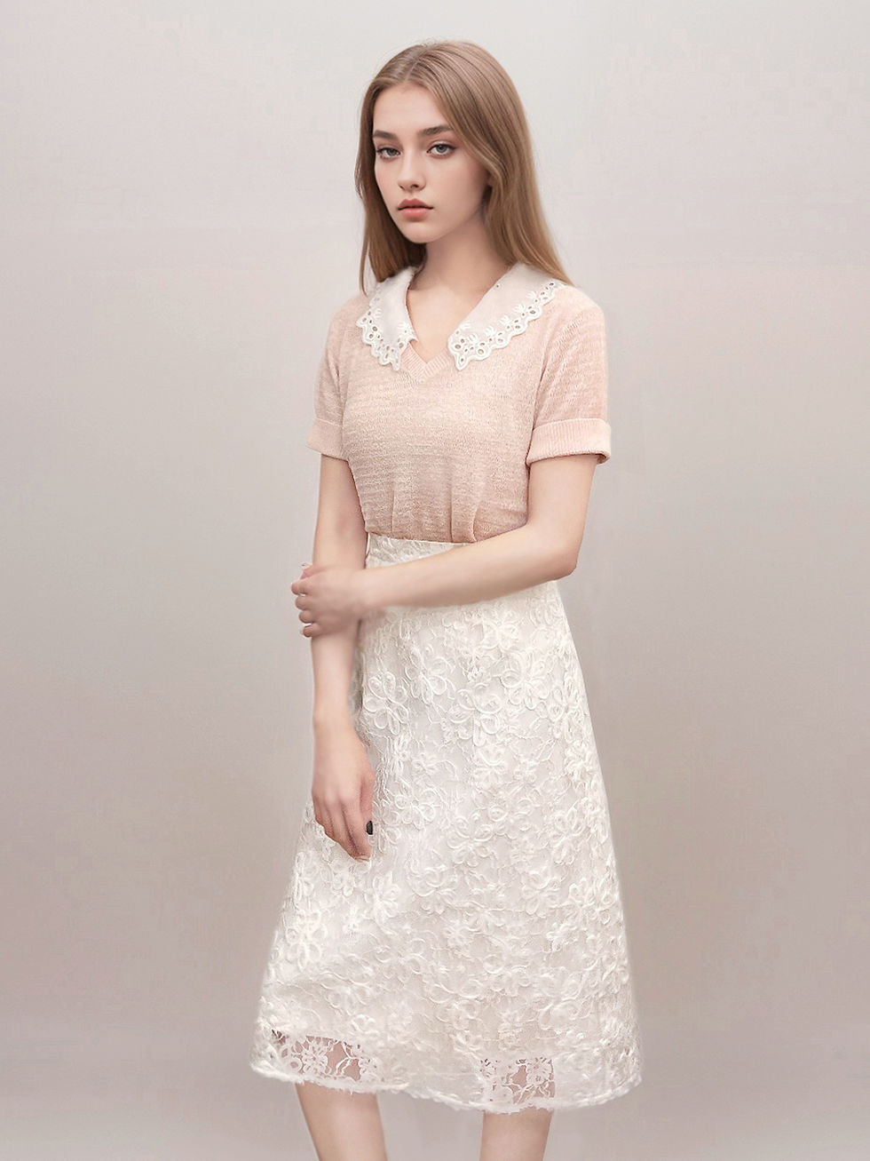 Thumbnail: 3D flower mesh skirt