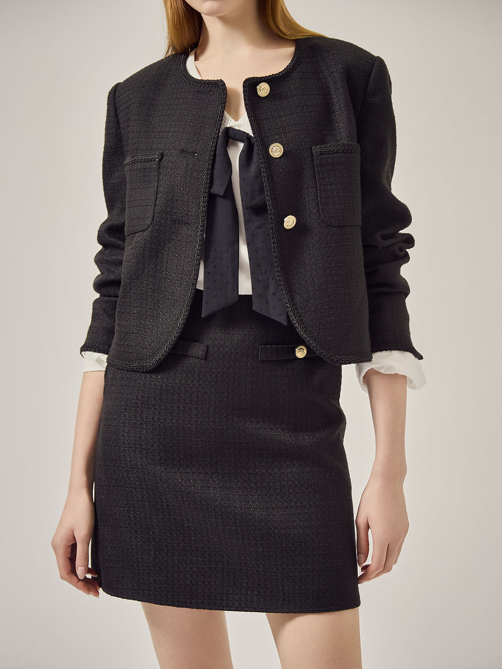 Thumbnail: Braid trimmed tweedy jacket