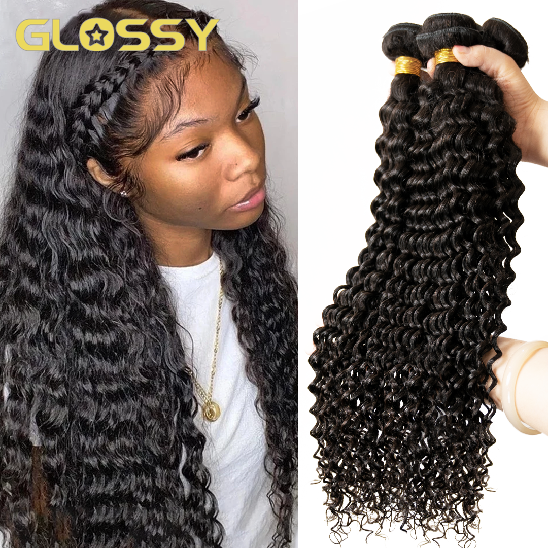 30 34 Inch Long Water Wave Human Hair Bundles Raw India Hair Water Deep Wave Cur
