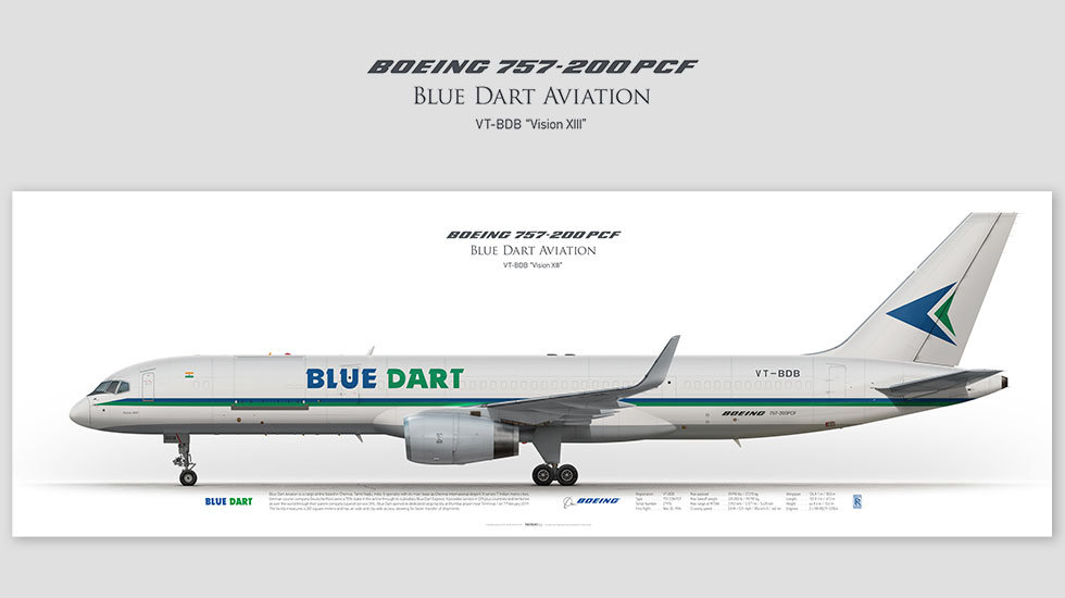 Blue Dart Aviation Boeing 757-200 PCF VT-BDB | posterjet-2