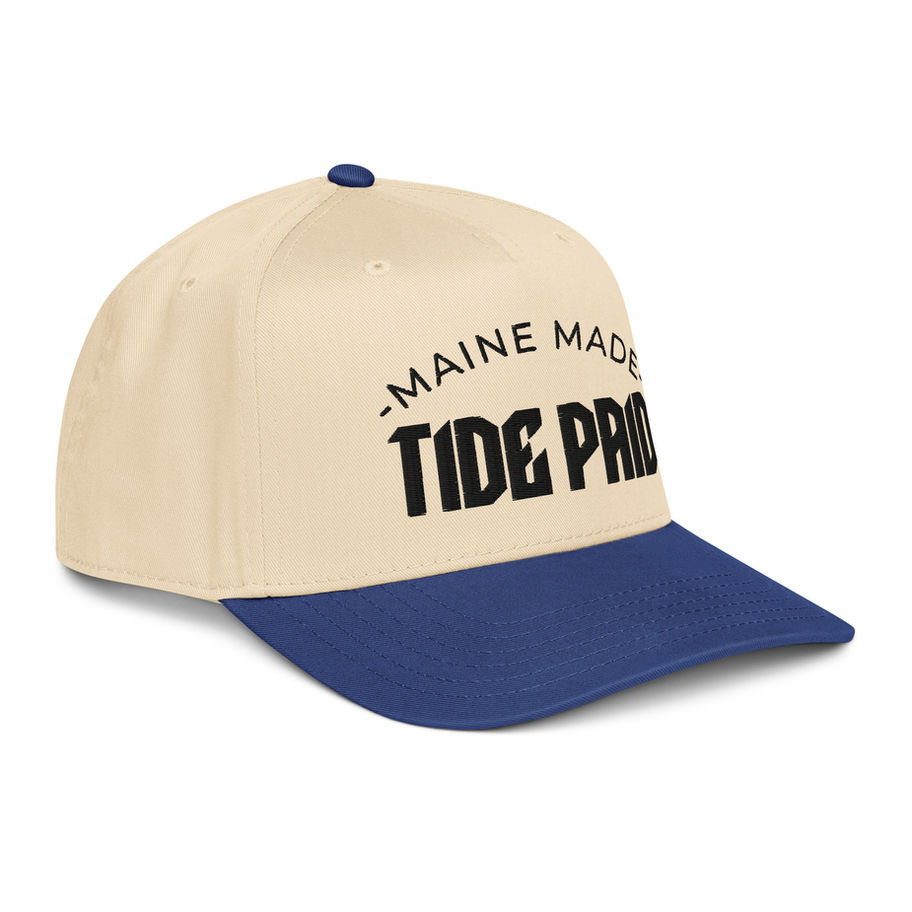 Tide Paid embroidered 5-panel cap with structured front and flat bill