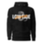 Low Tide Legend hoodie with bloodworm design behind text