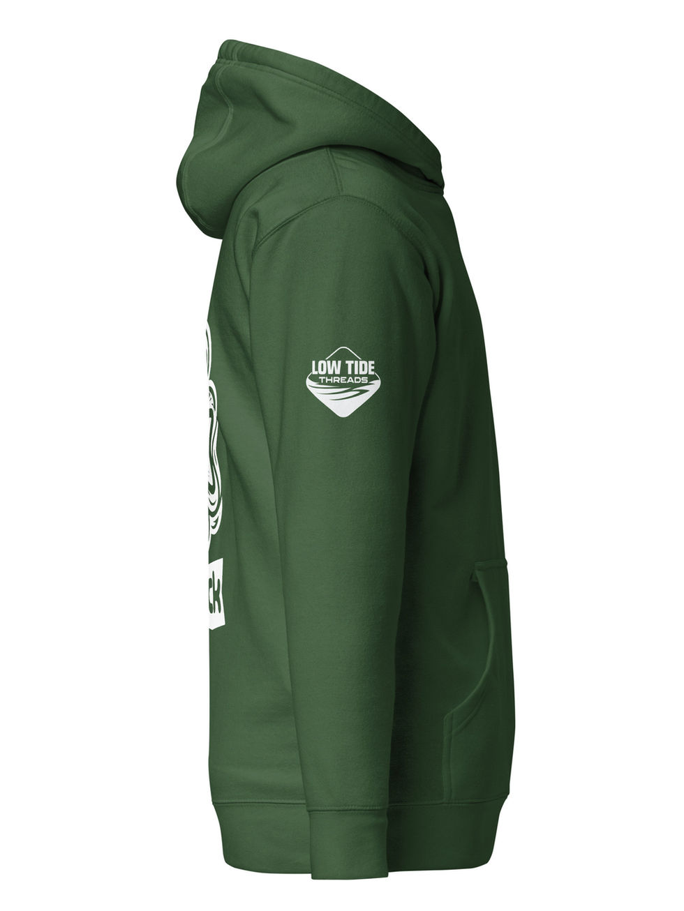 Dirty Haddock Hoodie – monocolor striped bass graphic pullover by Maine Low Tide Threads