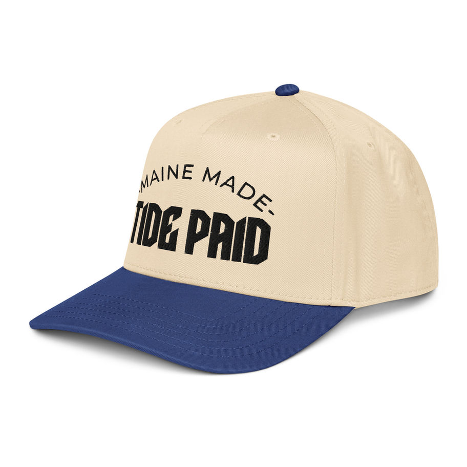 Tide Paid embroidered 5-panel cap with structured front and flat bill
