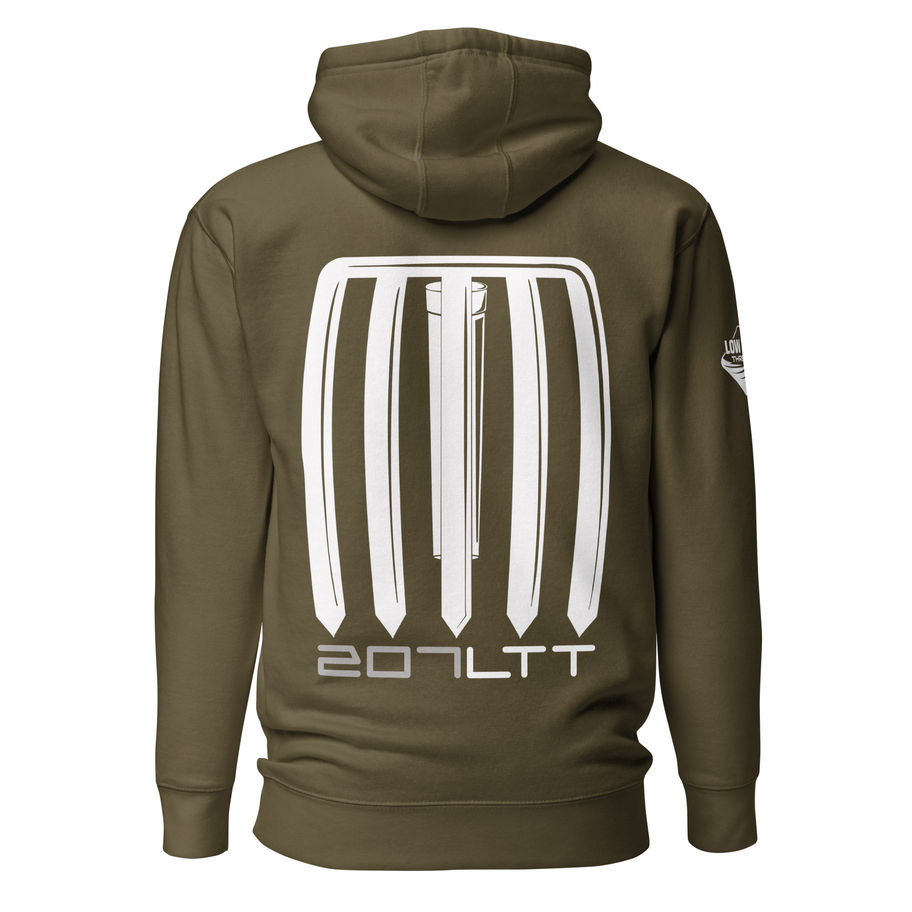 207 LTT Hoodie heavyweight fleece with minimalist Maine design