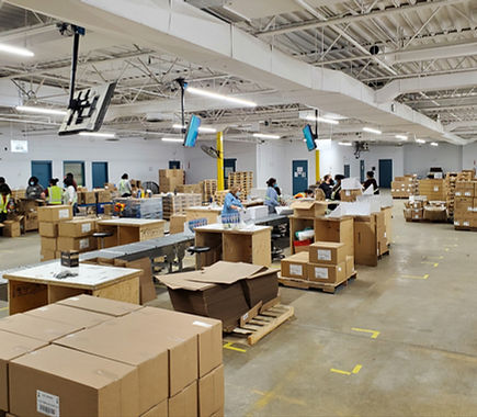 Warehouse floor with boxes