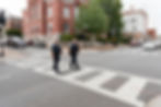 Police officers at an intersection in Lexington, VA
