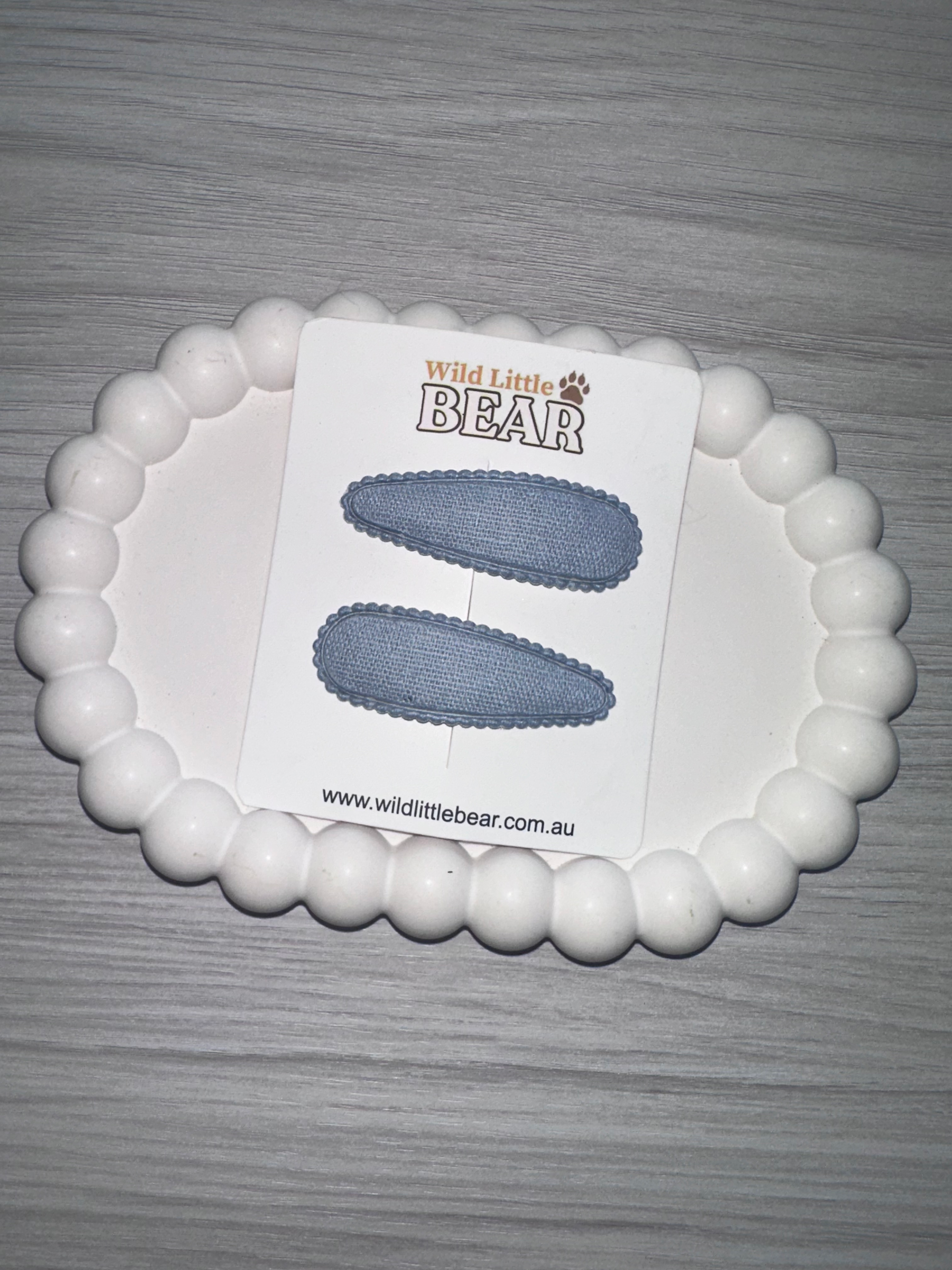 Denim Linen Snap Hair Clip