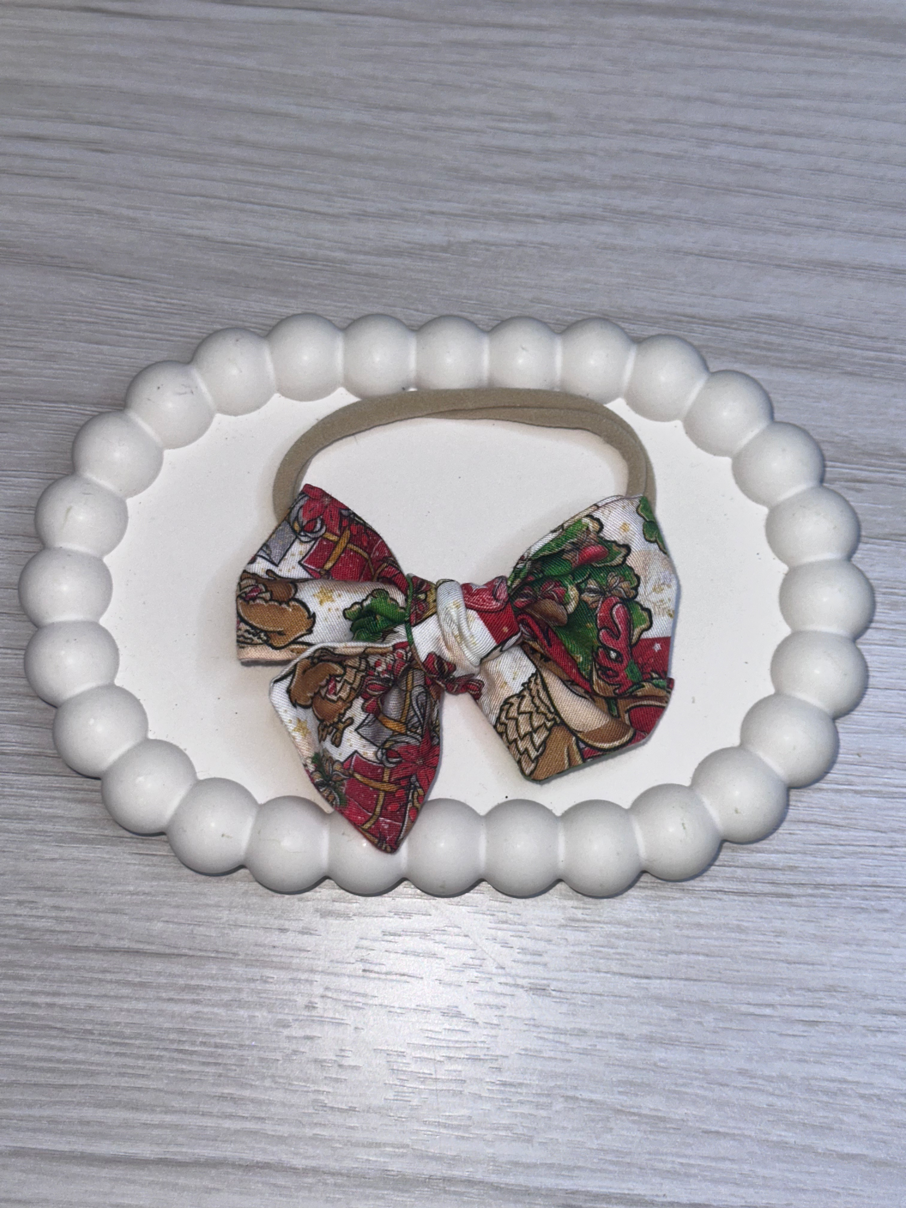 Striped Owl Baby Bow Headband