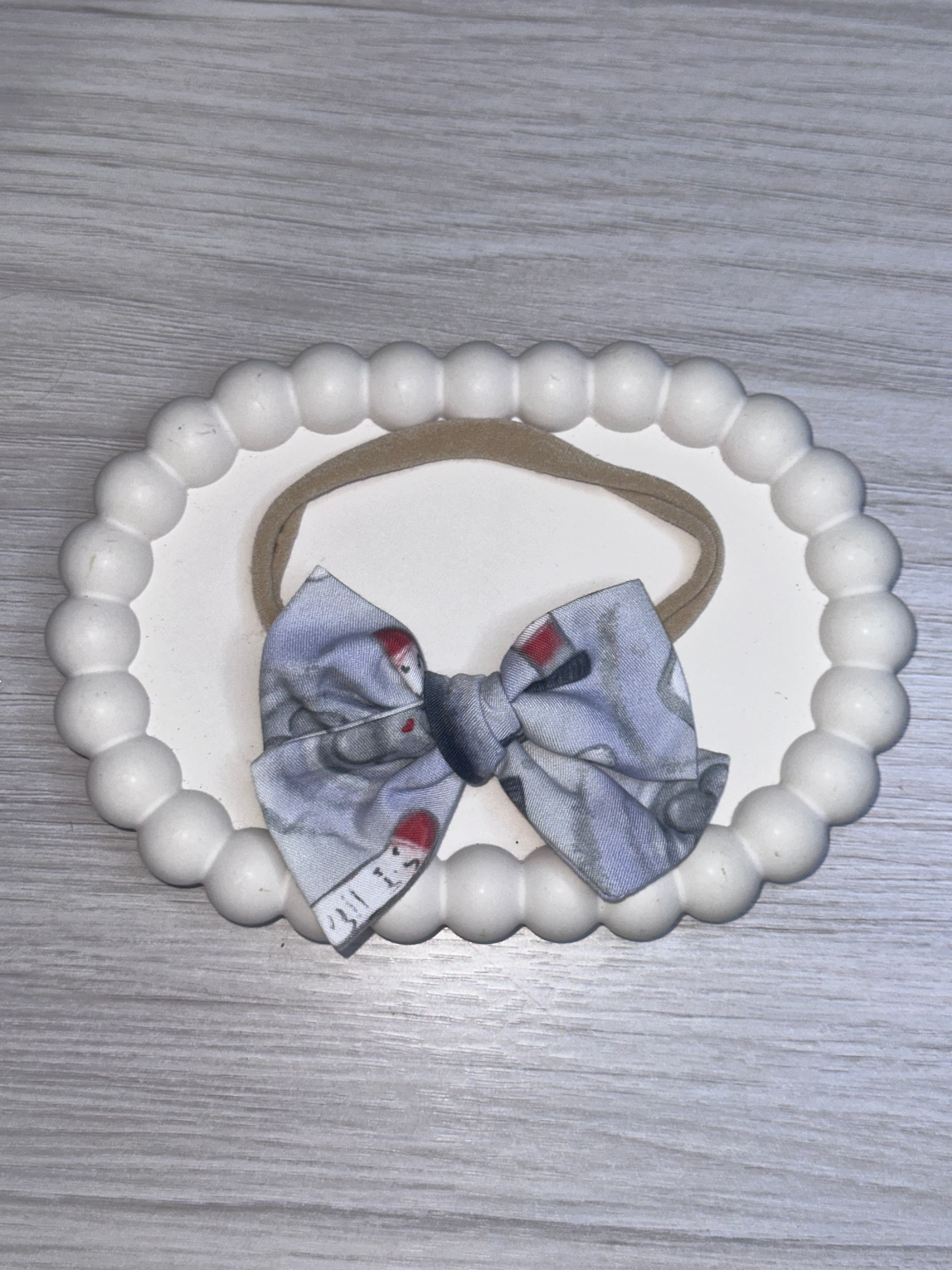 Grey IVF Baby Bow Headband