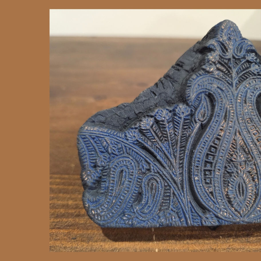 Antique Indian Wooden Textile Printing Block – Paisley Motif, c.1880–1920