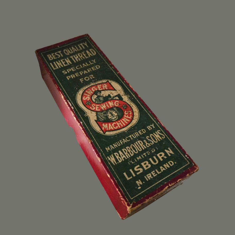 Antique Singer Sewing Machines Linen Thread BoxW. Barbour & Sons c1900-1925