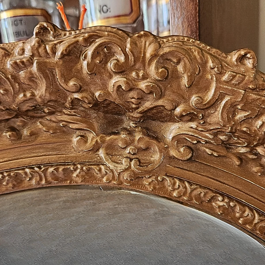 Vintage Mirror Convex glass Rococo Style Frame