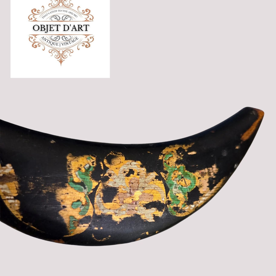 Antique Edwardian Hand-Painted Floral Table Crumb Brush c.1900
