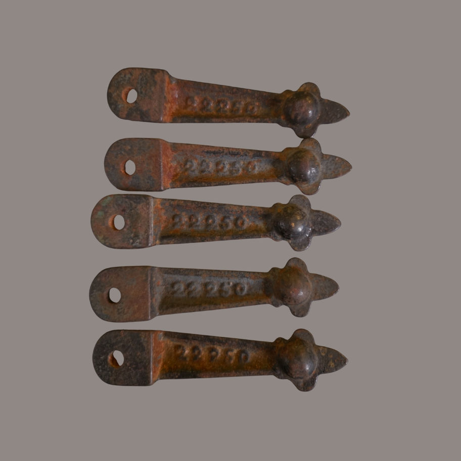 Victorian Cast Iron Stair Runner Holders – Set of Five c1880-1910 architectural