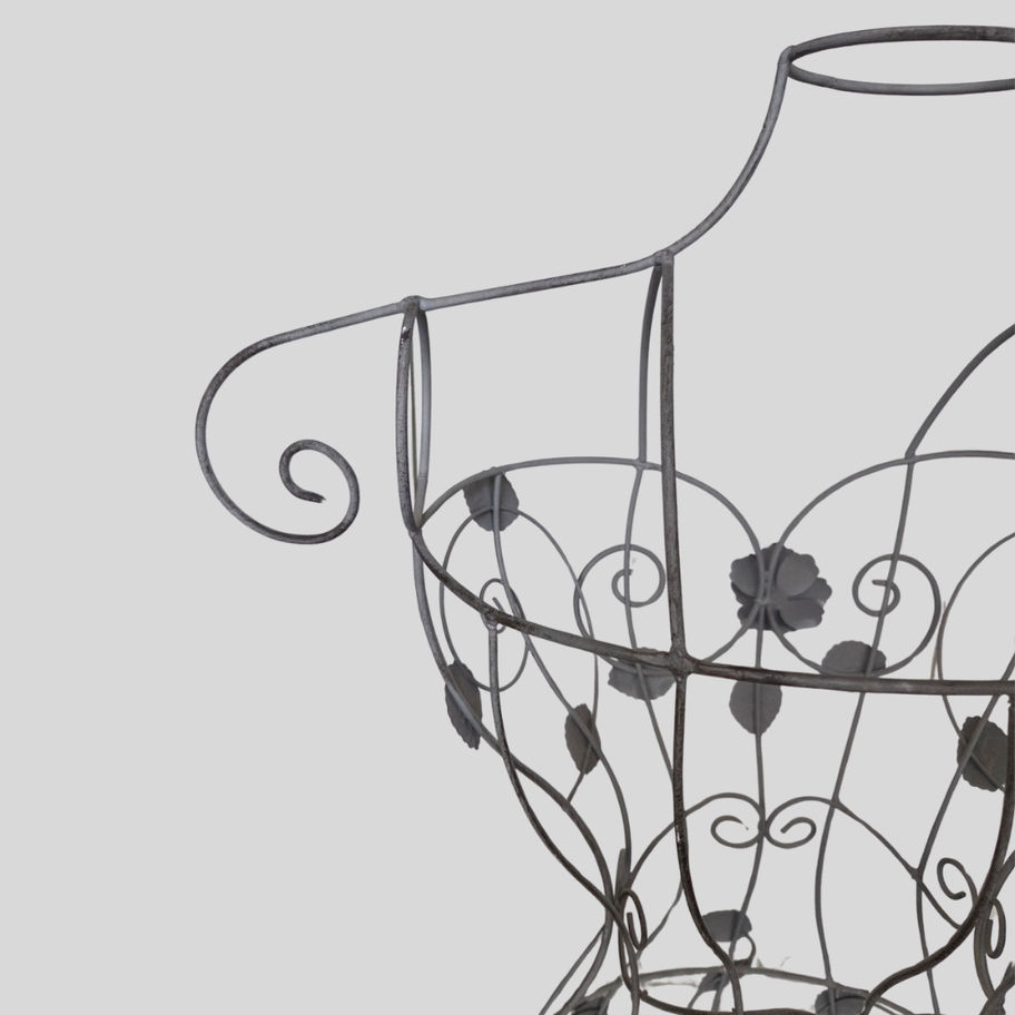 Decorative Metal Wire Dressmaker’s Mannequin Torso Stand 60cm Floral Shabby Chic
