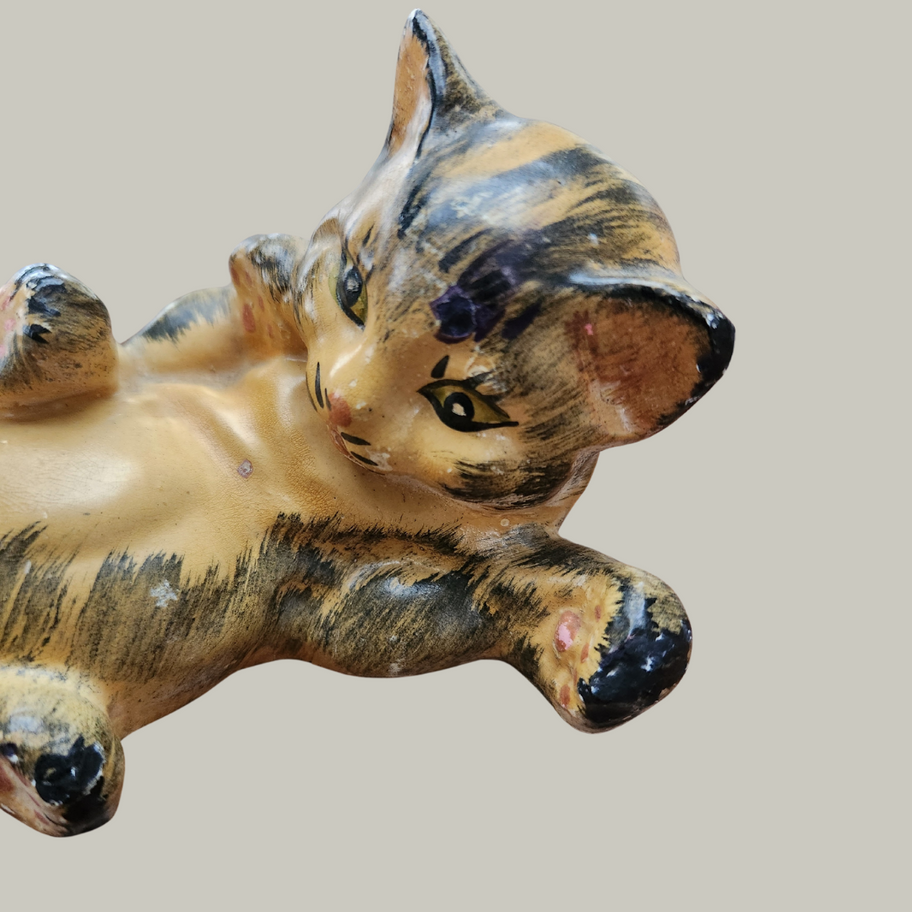 Handcrafted Tiger-Striped Cat Figurine