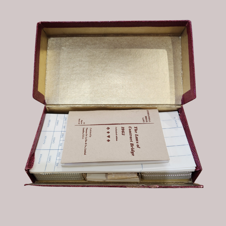 Vintage De La Rue Bridge Set Complete in Faux Leather Case 1963 Edition