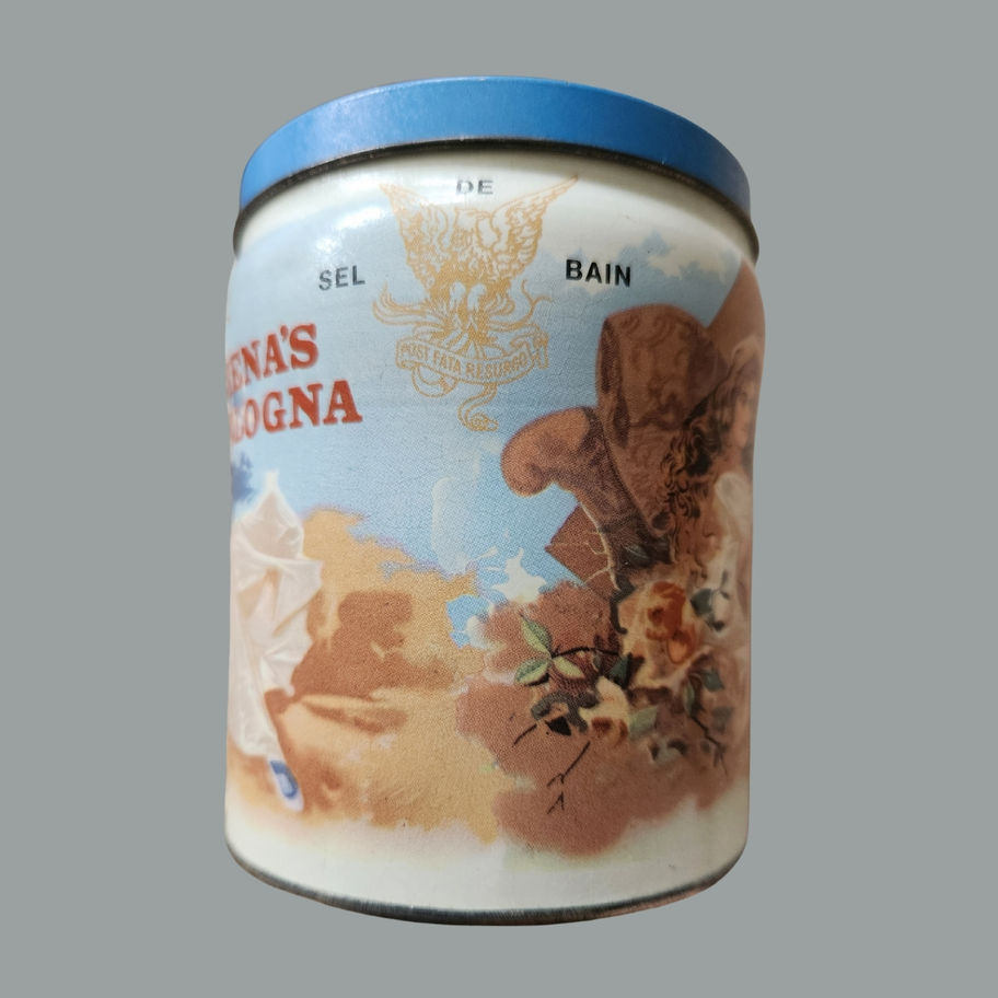 Vintage Athena’s Bologna Bath Salts Tin Mid-Century Repro Vanity Collectible