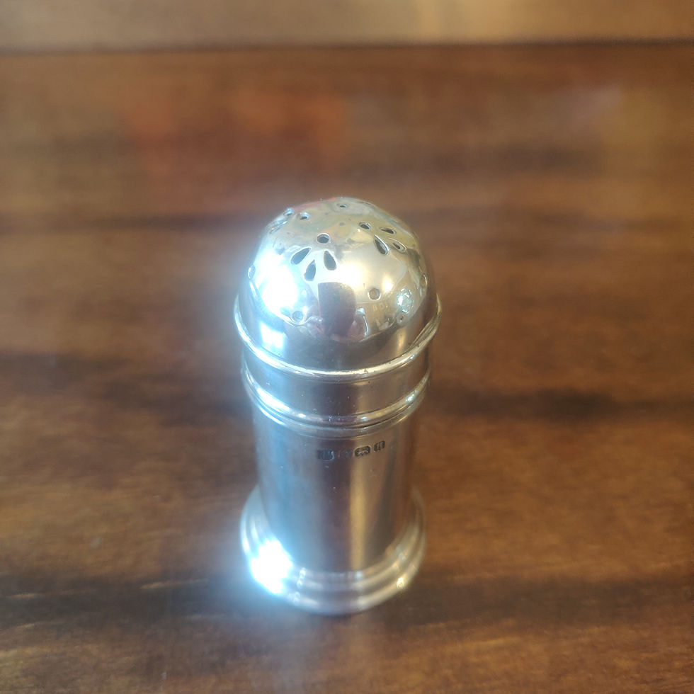 Vintage 1932 Birmingham silver Hallmarked Barker Bros silver pepper pot