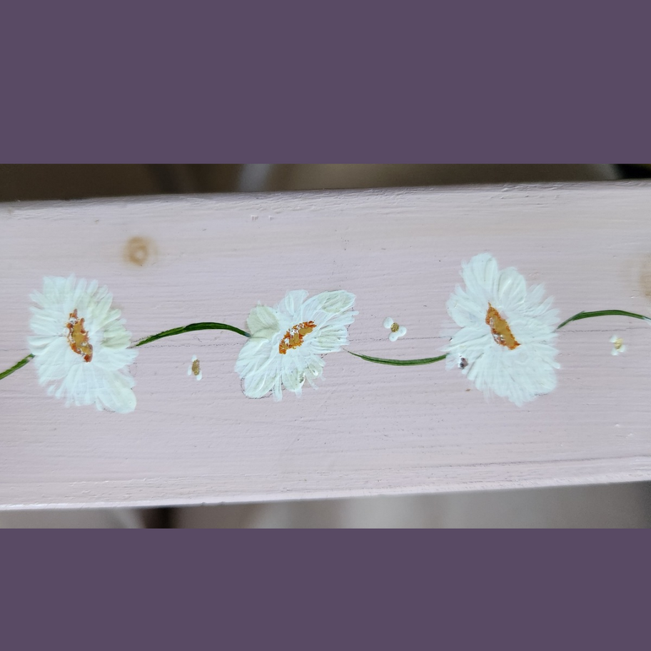Hand Painted Vintage Wooden Keepsake Box Floral & Dragonfly Design