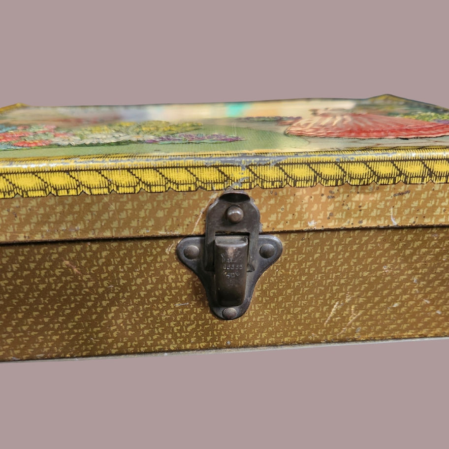 Vintage 1940s Geo. Bassett & Co. “Workbox” Tin Sheffield Confectionery