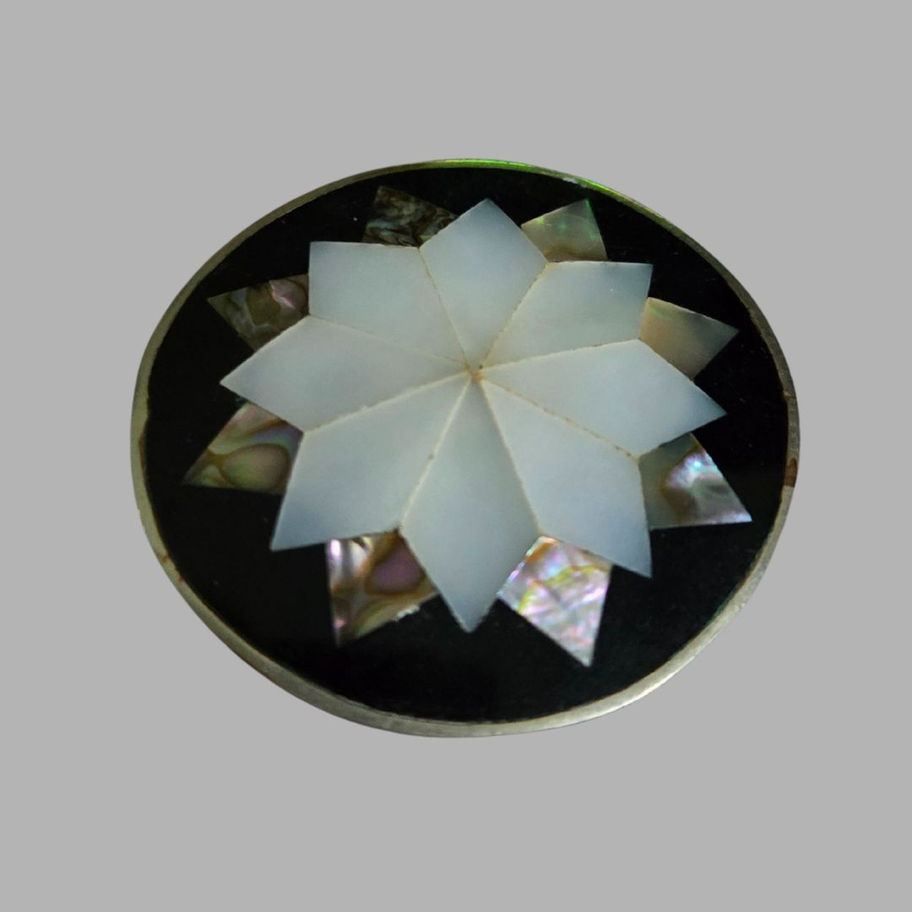Vintage Mother of Pearl & Abalone Starburst Brooch / Pendant (Convertible)