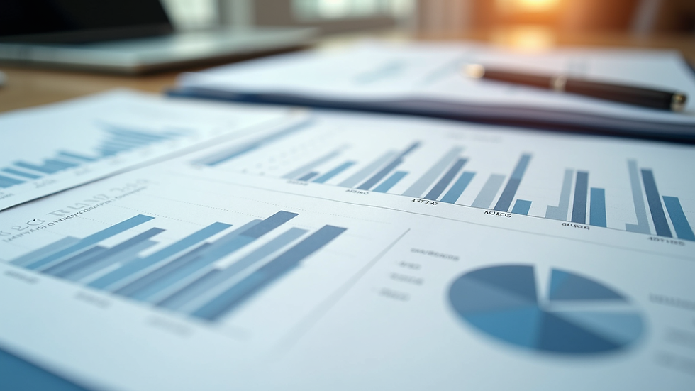 Close-up view of a business plan document with financial charts and notes