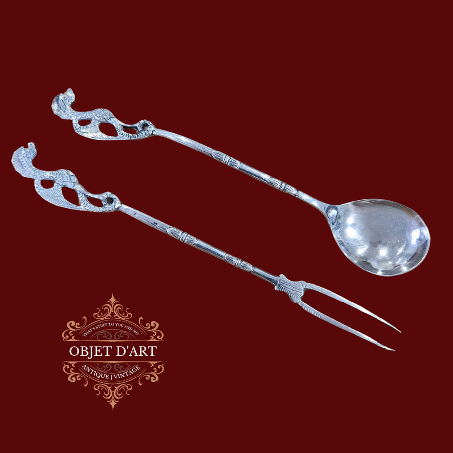 vintage Indian silver plated condiment serving set mid 20th-century