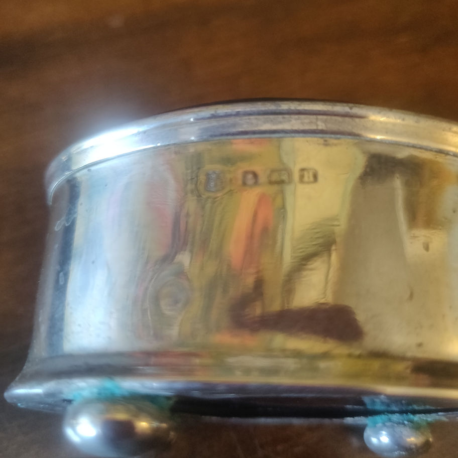 Vintage 1932 Birmingham silver Hallmarked Barker Bros silver mustard pot