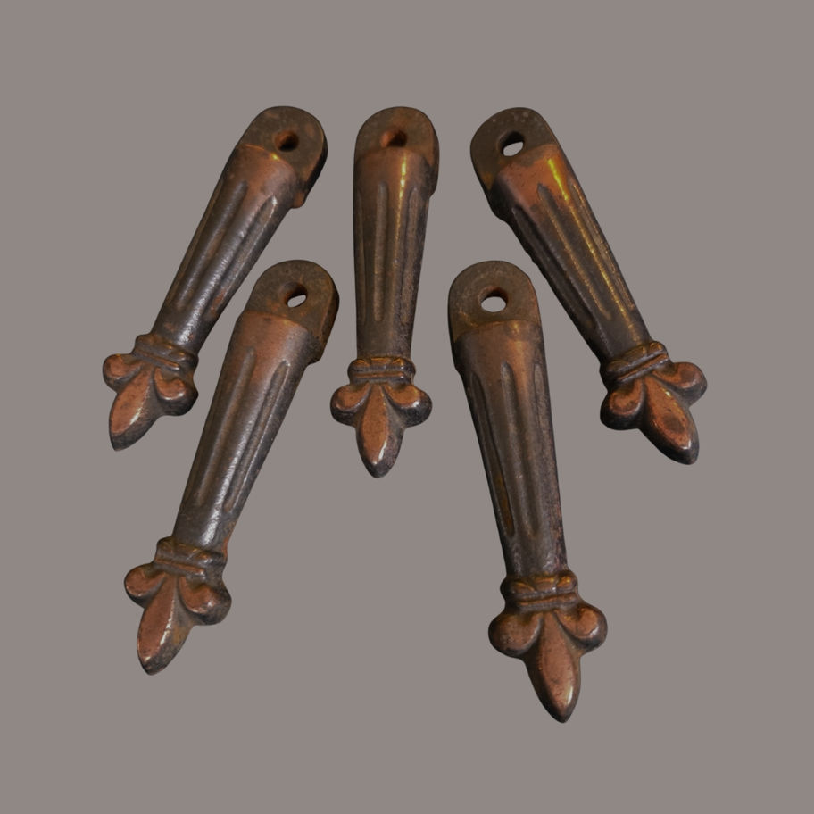 Victorian Cast Iron Stair Runner Holders – Set of Five c1880-1910 architectural