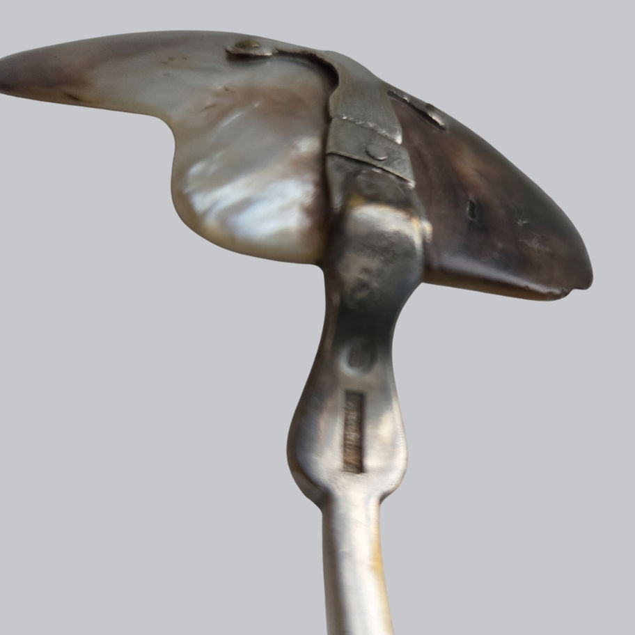 French Minerva Silver & Mother of Pearl Caviar / Serving Spoon Paris c.1880–1910