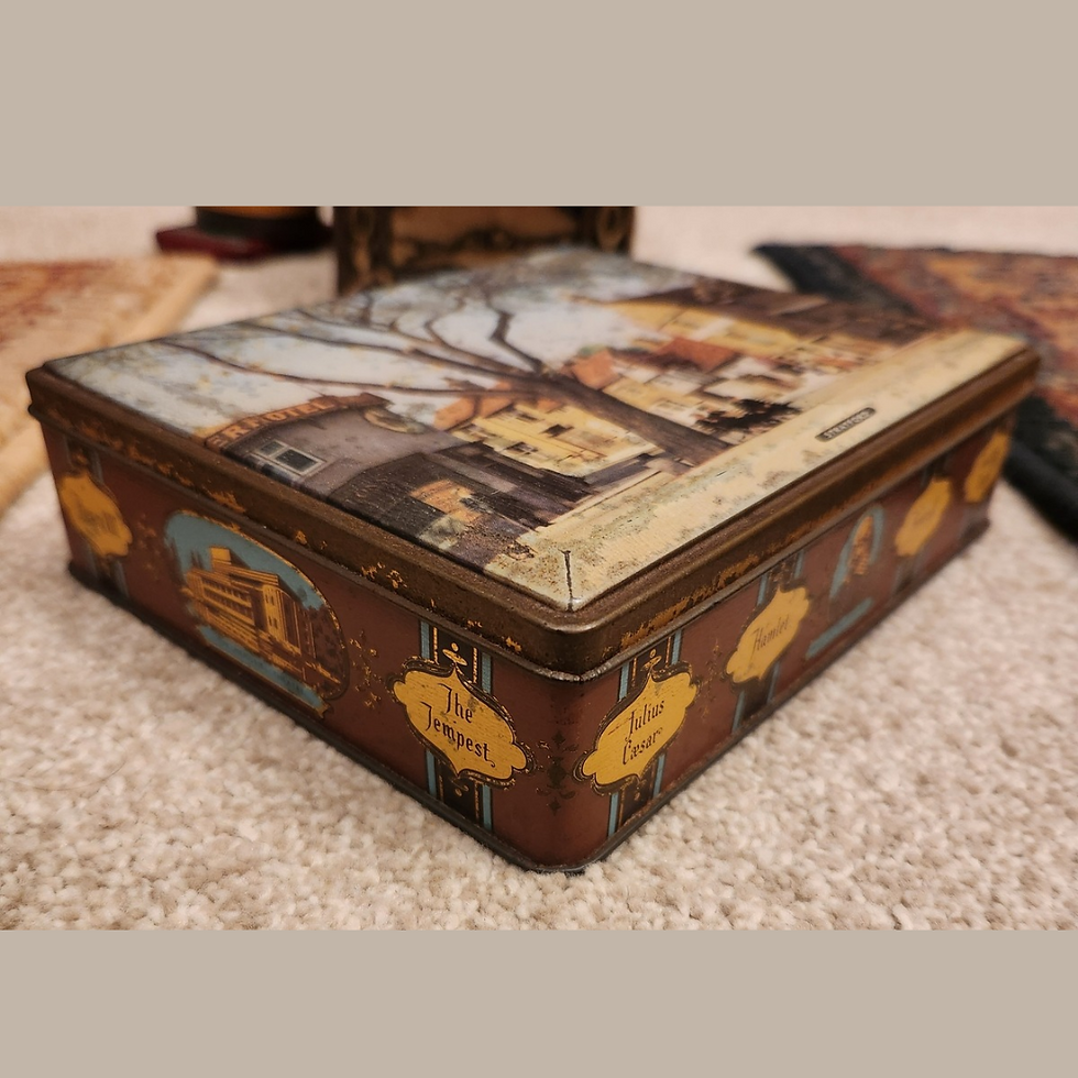 Vintage Stratford-upon-Avon Tin - Shakespearean Design, King George VI