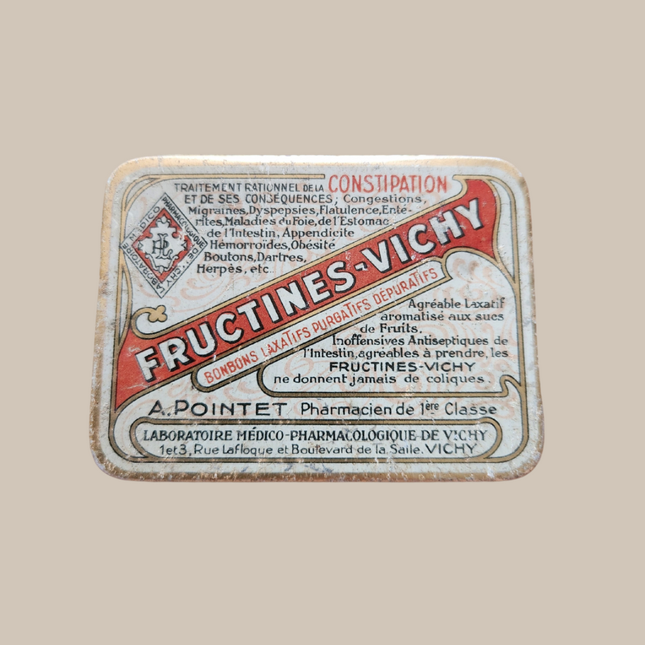 Vintage French Fructines-Vichy Medicinal Tin Early 20th Century