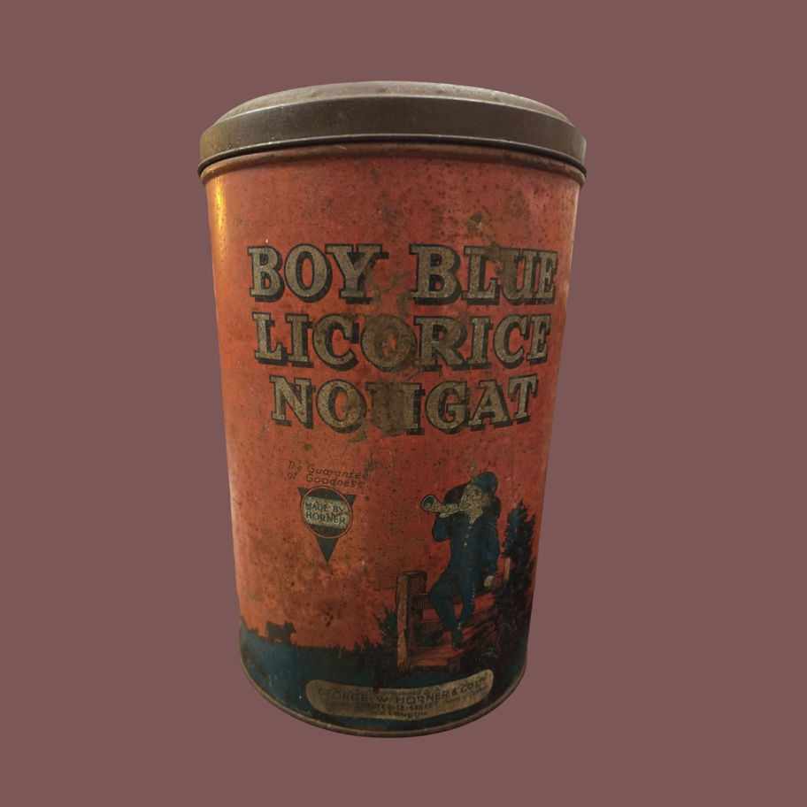 Antique Edwardian Boy Blue Licorice Nougat Tin – George W. Horner & Co.