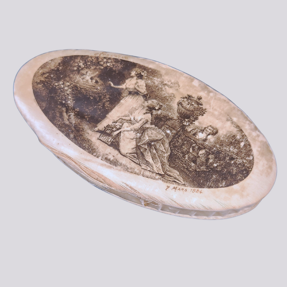 Vintage 1924 French Silk-Covered Chocolate/Christening Box – Jeannine