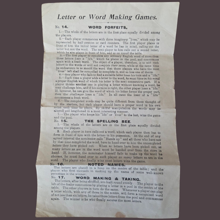 Vintage Chad Valley Word Making & Word Taking Game, Boxed Letter Tile Game