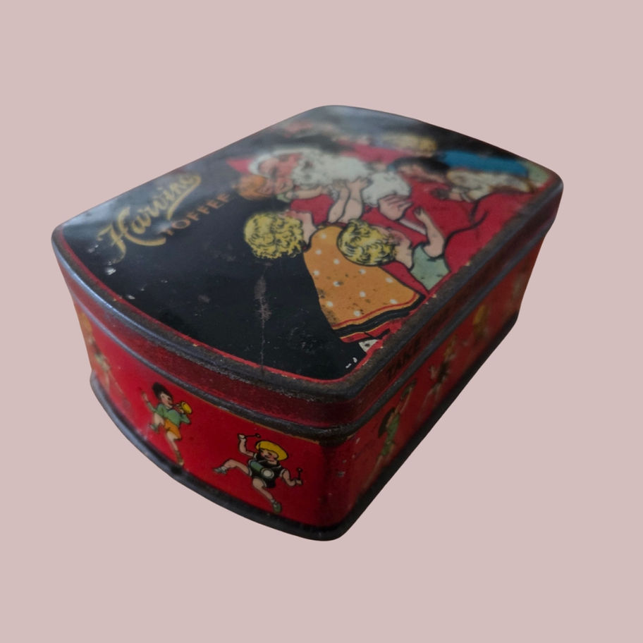 Vintage 1920s–30s Harvino Toffee Christmas Tin – Harry Vincent Ltd, Birmingham