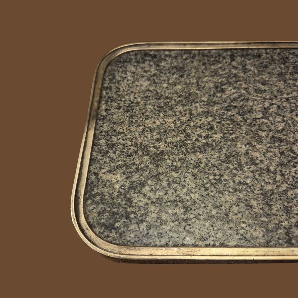 Victorian Granite & Silver-Plate Display Stand (c.1880–1900)