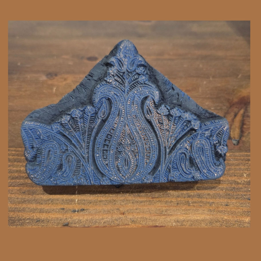 Antique Indian Wooden Textile Printing Block – Paisley Motif, c.1880–1920