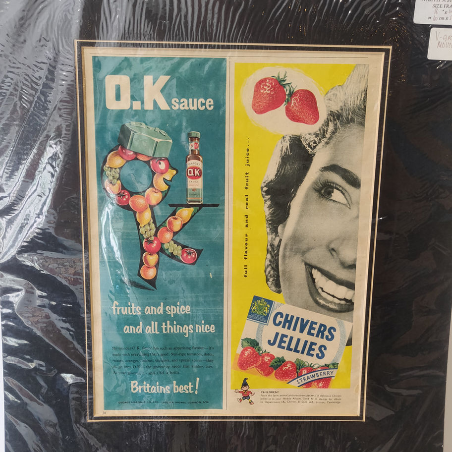 Vintage 1950s o.k sauce and chives jellies original print not reproduction!!!