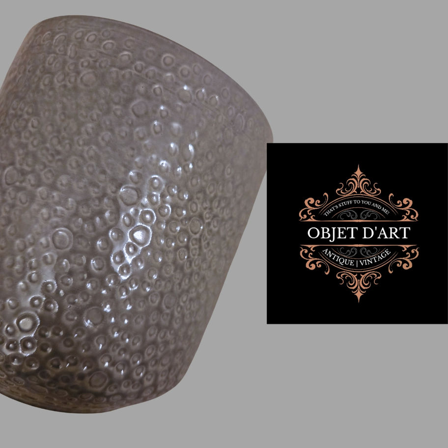 Vintage Mid-Century Textured Ceramic Planter – West German Style Crater Glaze