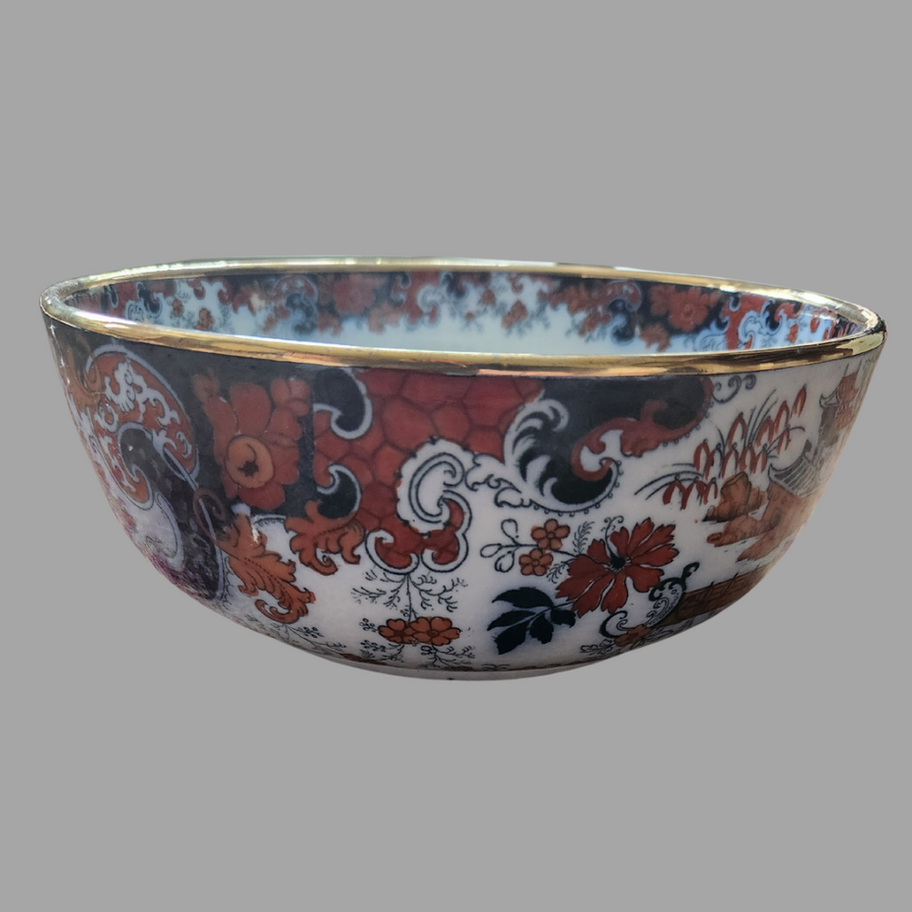 Antique Ridgways Chinese Japan Bowl Imari Style English Transferware c.1891-1920