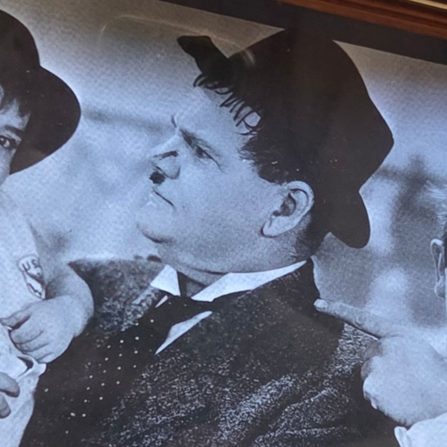 Framed Laurel & Hardy Photo Print with Attributed Stan Laurel & Oliver Hardy