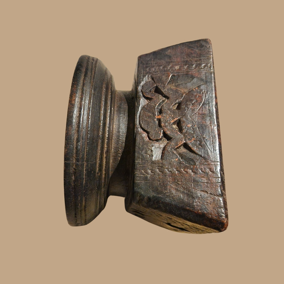 Antique Wooden Agricultural Seed Spreader Bijni Original Old