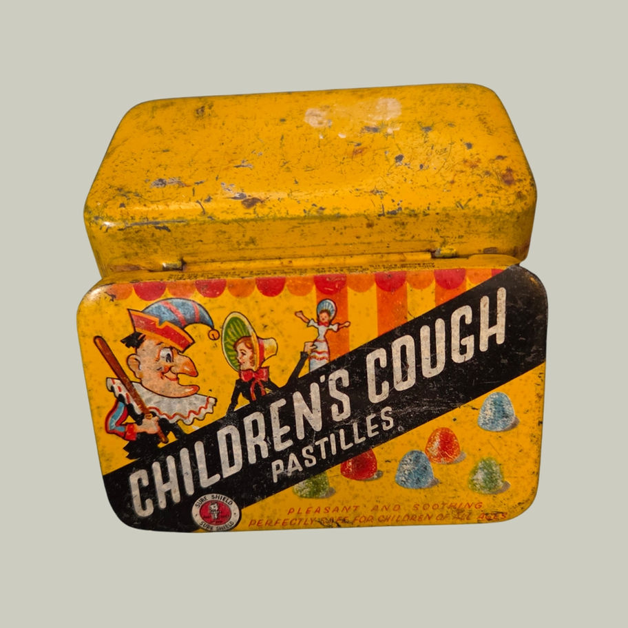 Vintage Children’s Cough Pastilles Tin – “Sure Shield” – 1930s to 1950s