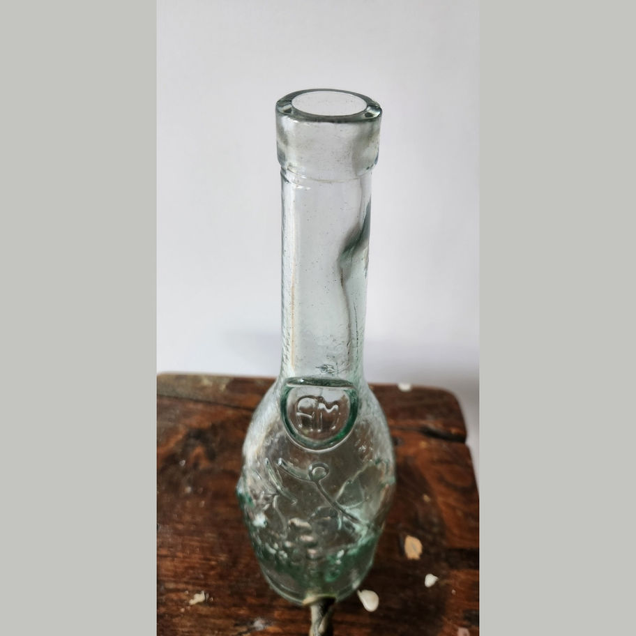 Vintage AM Embossed Glass Wine Dispenser with Brass Tap c.1960s–1980s